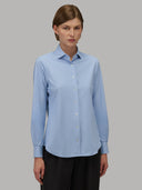 Shirt woman xacus solid colour oxford deep sky blue_1