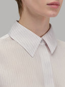Shirt woman xacus stripe silk black and white_2