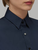 Shirt woman xacus solid colour poplin navy blue_2