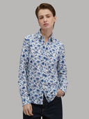 Shirt woman xacus pattern textured blue_1