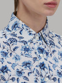 Shirt woman xacus pattern textured blue_2