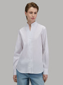 Shirt woman xacus solid colour poplin white_1