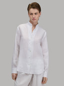 Shirt woman xacus solid colour linen white_1