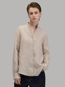 Shirt woman xacus solid colour linen sand_1