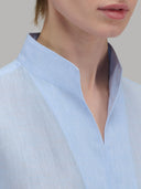 Shirt woman xacus solid colour linen light blue melange_2