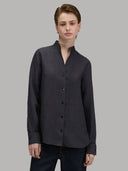Shirt woman xacus solid colour linen dark grey_1