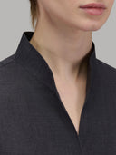 Shirt woman xacus solid colour linen dark grey_2