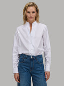 Shirt woman xacus solid colour poplin white_1