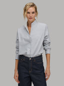 Shirt woman xacus solid colour twill grey melange_1