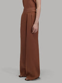 Pants woman xacus solid colour linen burnt umber_2