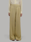 Pants woman xacus solid colour linen mustard_1