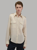 Shirt woman xacus solid colour linen beige_1