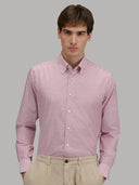 Shirt man xacus stripe poplin dark red_3
