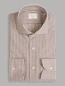 Shirt man xacus stripe poplin brown_1
