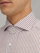 Shirt man xacus stripe poplin brown_2