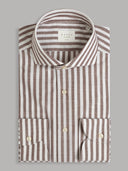 Shirt man xacus stripe poplin brown_1