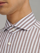 Shirt man xacus stripe poplin brown_2