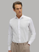 Shirt man xacus solid colour textured white_3