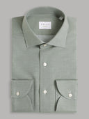 Shirt man xacus solid colour twill army green_1