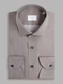 Shirt man xacus solid colour twill brown_1