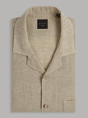 Shirt man xacus solid colour seersucker brown melange_1