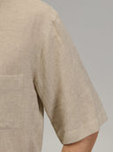 Shirt man xacus solid colour seersucker brown melange_5
