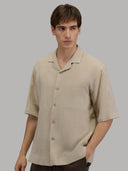 Shirt man xacus solid colour seersucker brown melange_6