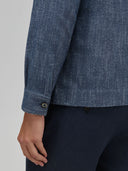 Shirt man xacus solid colour indigo blue jeans_5