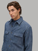 Shirt man xacus solid colour indigo blue jeans_7
