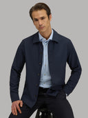 Shirt man xacus solid colour textured navy blue_7