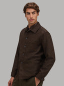 Overshirt man xacus solid colour textured brown_6
