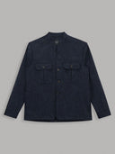 Overshirt man xacus solid colour textured dark blue_1