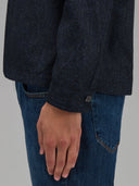 Overshirt man xacus solid colour textured dark blue_5