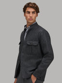 Overshirt man xacus solid colour textured dark grey_6