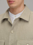 Overshirt man xacus solid colour canvas army green_2