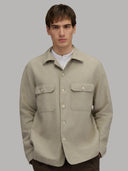 Overshirt man xacus solid colour canvas army green_7