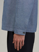 Overshirt man xacus solid colour canvas dark blue_5