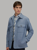 Overshirt man xacus solid colour canvas dark blue_6