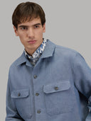 Overshirt man xacus solid colour canvas dark blue_7