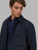 Overshirt man xacus solid colour textured dark blue_6
