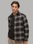Overshirt man xacus check woven brown_3