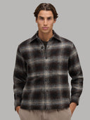 Overshirt man xacus check woven brown_7