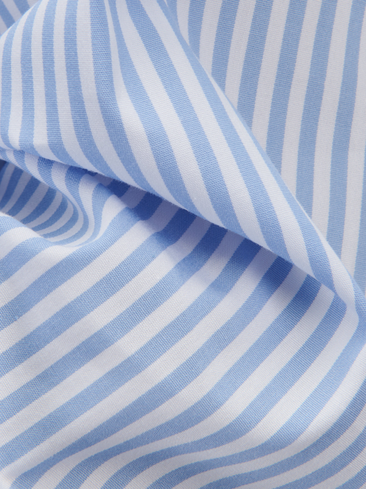 Camisa Cuello Francés Pequeño Rayas Popelina Celeste