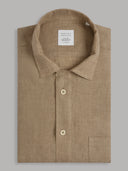 Shirt man xacus solid colour linen sand_1