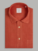 Shirt man xacus solid colour linen orange red_1