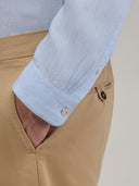 Shirt man xacus solid colour linen light blue melange_5
