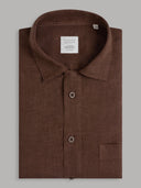 Shirt man xacus solid colour linen mahogany_1