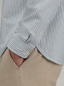 Shirt man xacus stripe oxford forest green_5