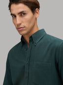 Shirt man xacus solid colour oxford forest green_7