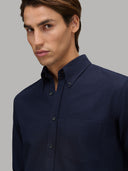 Shirt man xacus solid colour oxford navy blue_6